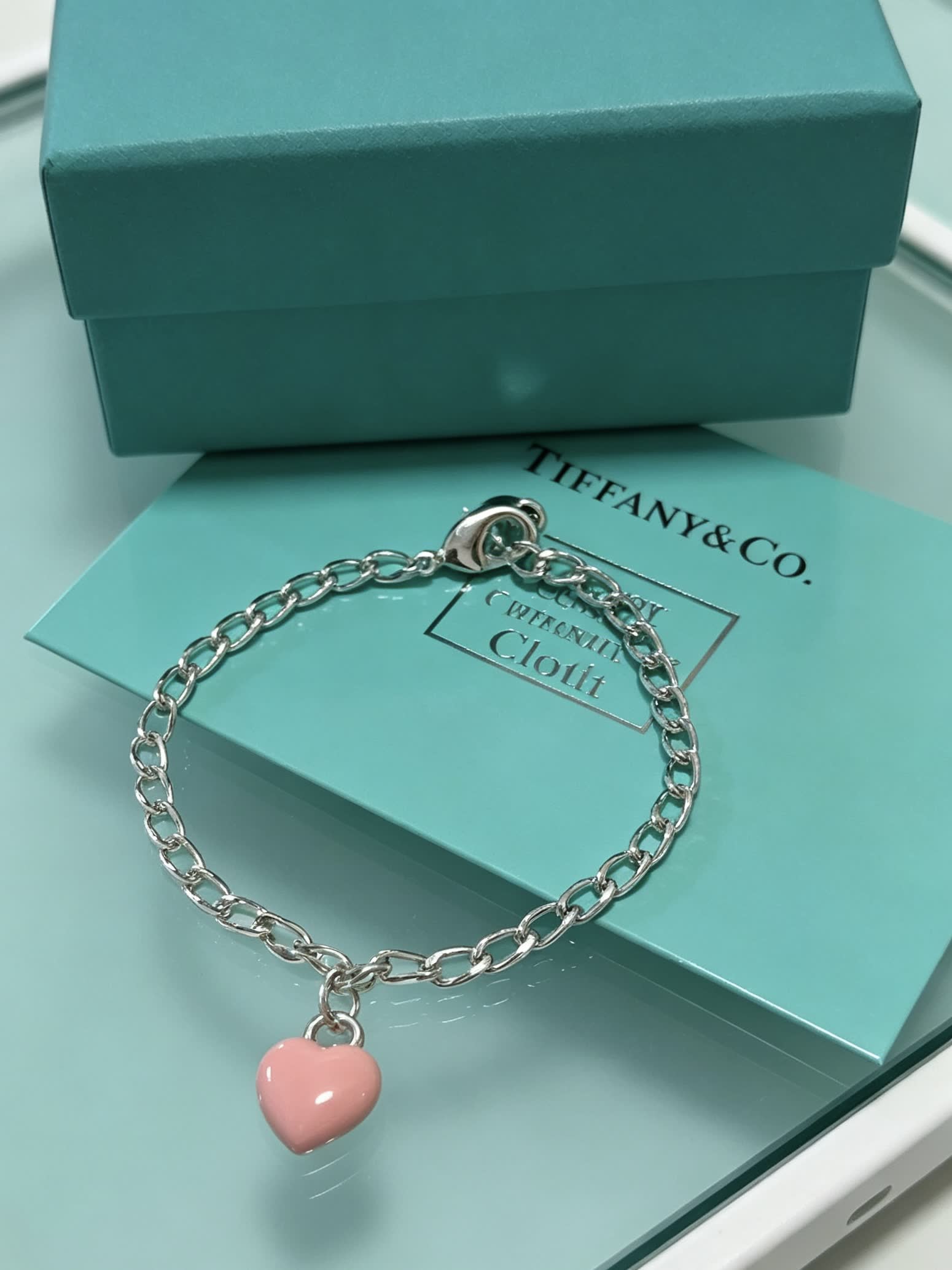 Tiffany & Co. Silver Heart Charm Bracelet